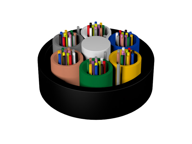 Layered twisted air blown micro cable (GCYFY)