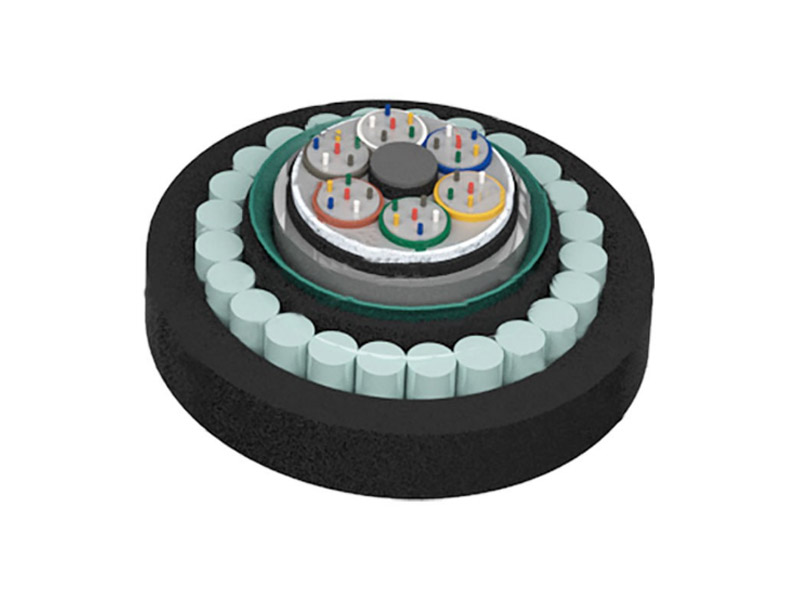 Loose layer twisted steel strip+single fine round steel wire armored optical cable (GYTA53+33)