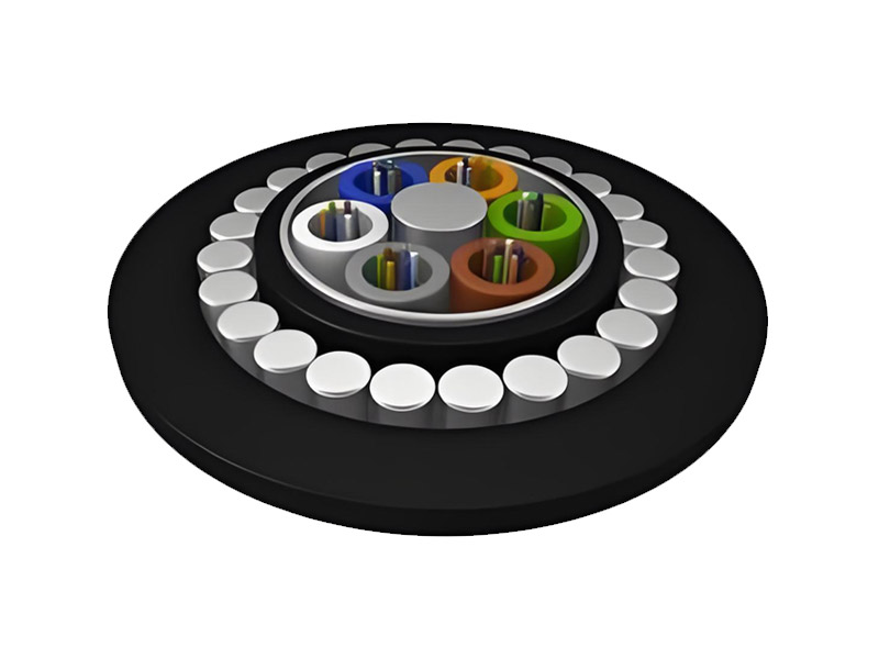 Loose layer twisted single fine round steel wire armored anti rodent optical cable (GYTA33/GYTS33)